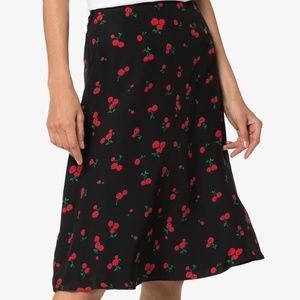 HVN Wiona Cherry Print Silk Skirt 🍒